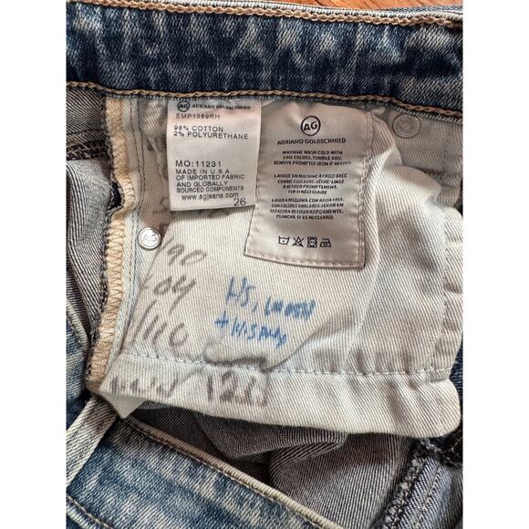 AG Adriano Goldschmied The Legging Ankle Jeans – Light Wash Raw Hem - SIZE 26 - Picture 11 of 12